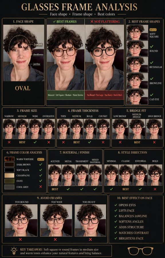 Exemplu generat cu promptul Glasses Frame Analysis